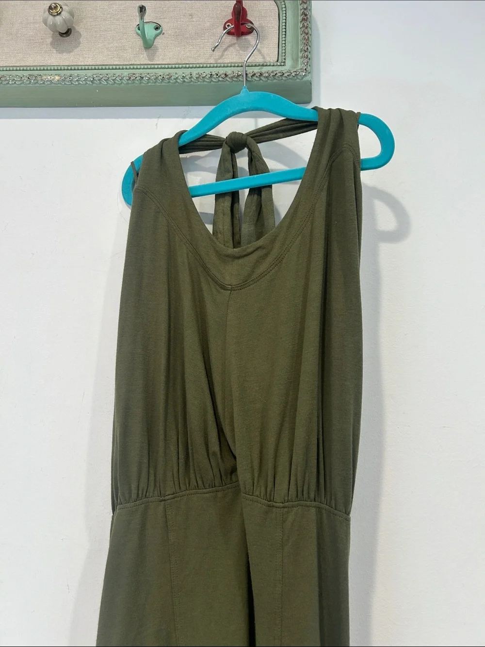 Free People Olive halter neck Green Tank Top with Tie Back medium women’s new